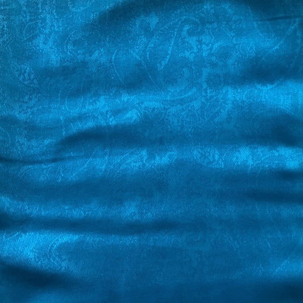Pashmina Scarf Wrap Shawl - Turquoise Blue - 100% Pashmina- Paisley Pattern - Picture 2 of 8